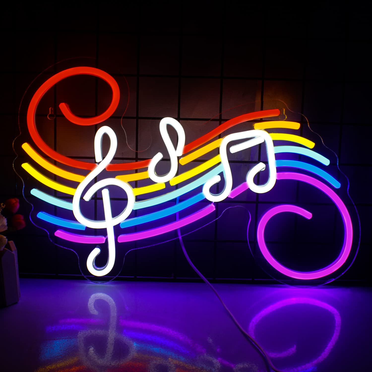 Lighting Decoration For Wedding - Music Notes Neon Sign Customizable Colorful