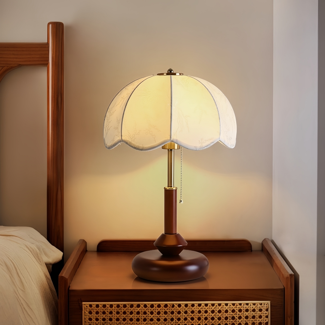 Lighting Decor For Bedroom - Vintage Scalloped Dome Table Lamp for
