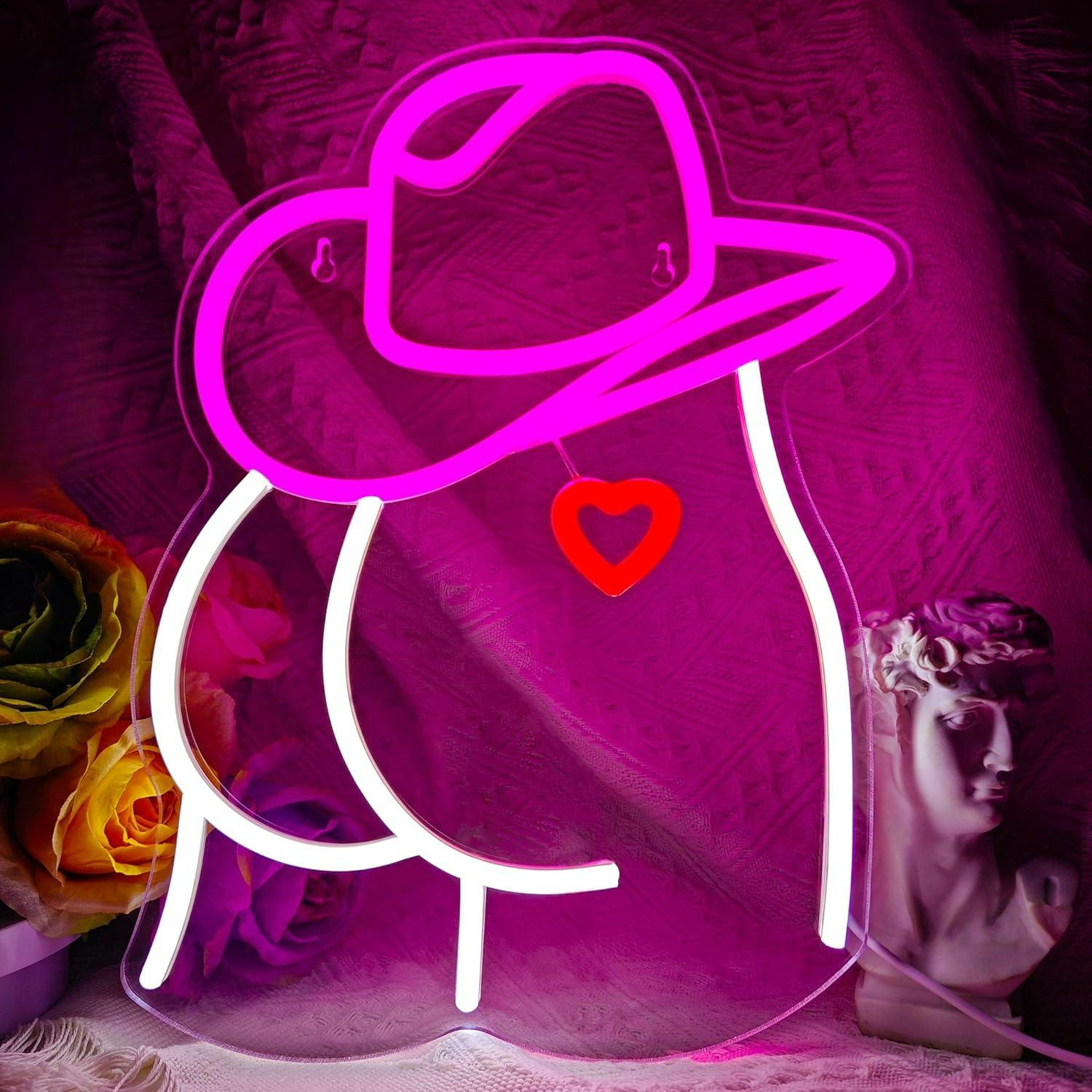 Lighting Decoration For Wedding - Cowgirl Neon Sign Dimmable LED Light