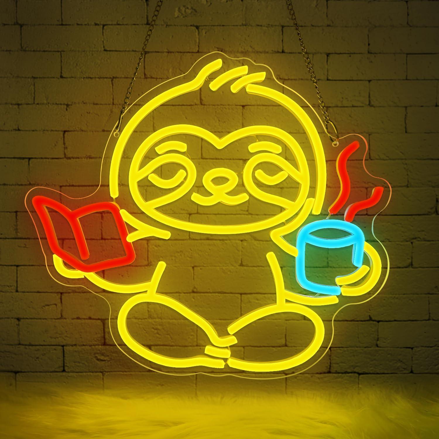 Office Lighting Decor - Sloth Neon Sign USB Dimmable LED