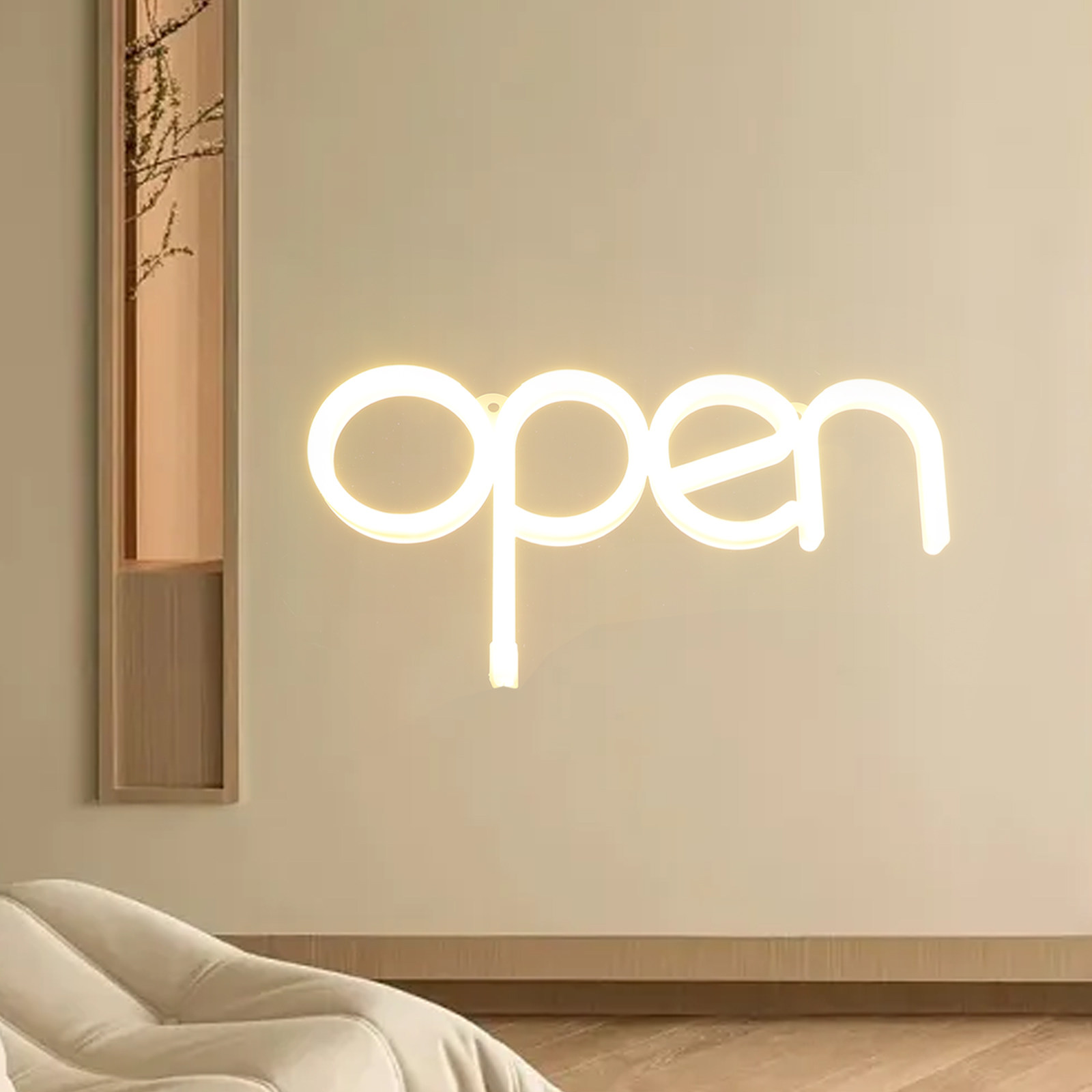 Bedroom Lighting Decor Ideas - LED Neon Open Sign Elegant Ambient