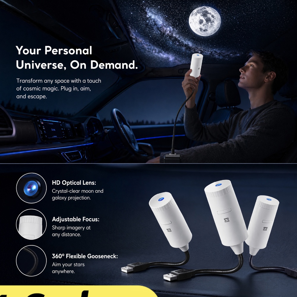 Lighting Decor For Bedroom - Mini Galaxy Star Projector Two In