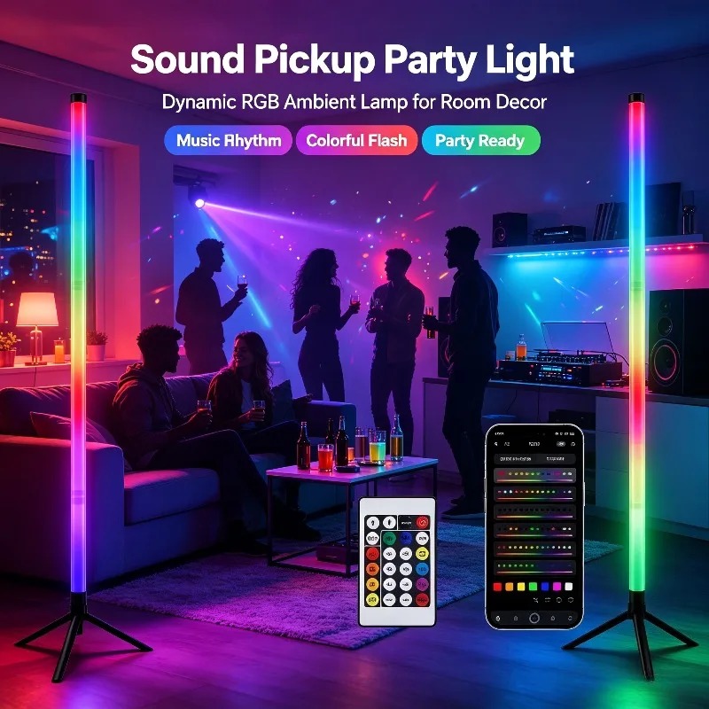 2 Pack RGB LED Corner Floor La - огляд і ціна Lighting Decor For Bedroom