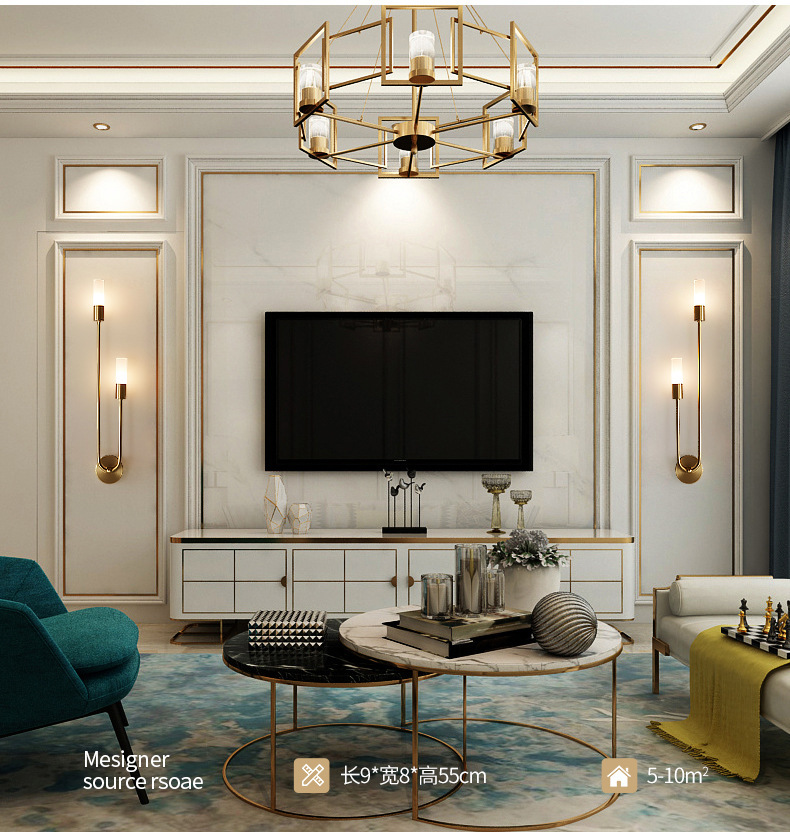 Retro Background Living Room A - огляд і ціна Lighting Decor For Bedroom