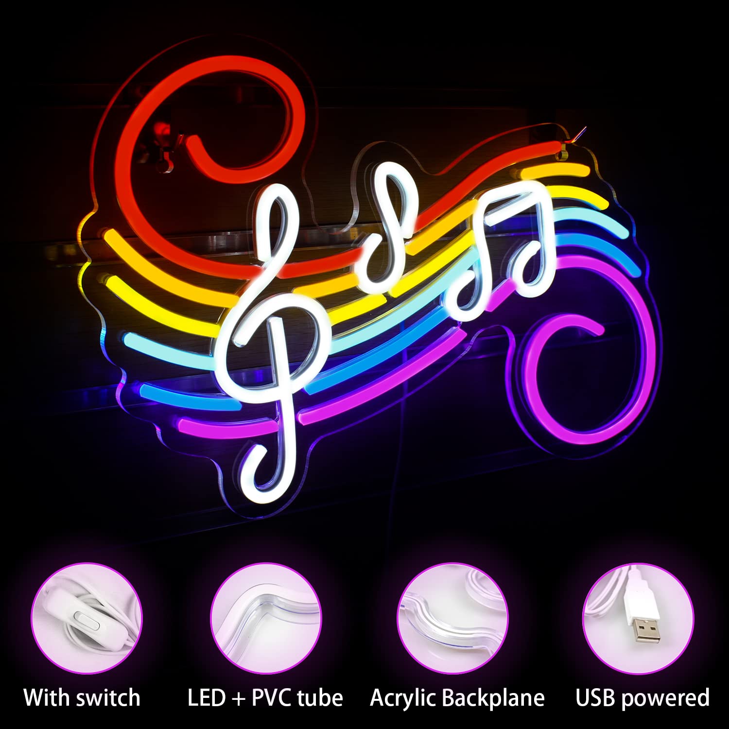 Music Notes Neon Sign Customiz - огляд і ціна Lighting Decoration For Wedding