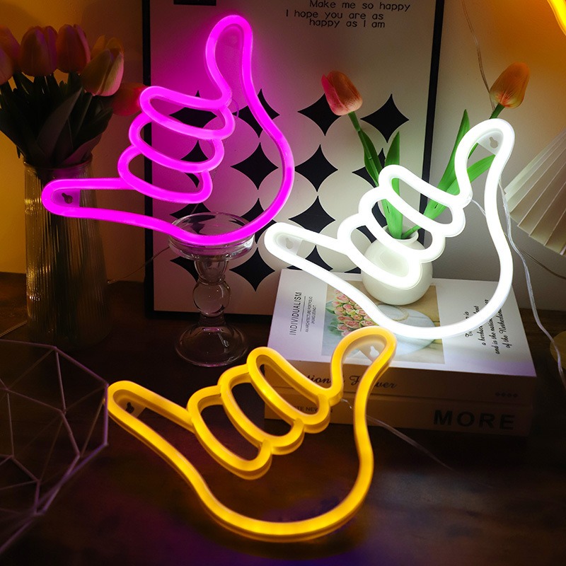 LED Neon Sign Peace Hand Win V - огляд і ціна Ok Lighting Decor