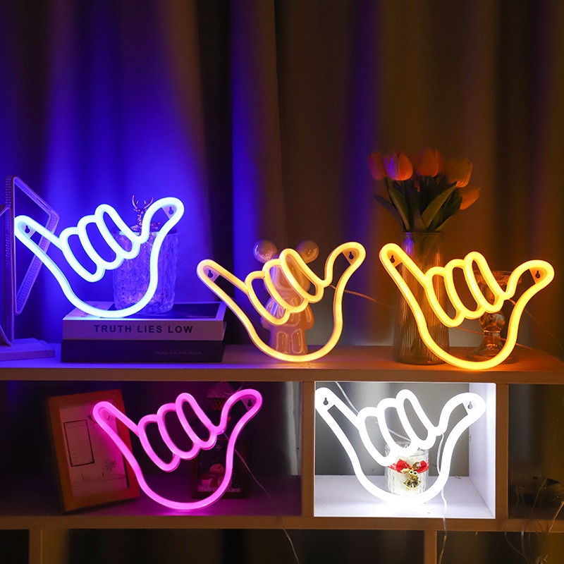 LED Neon Sign Peace Hand Win V - огляд і ціна Ok Lighting Decor