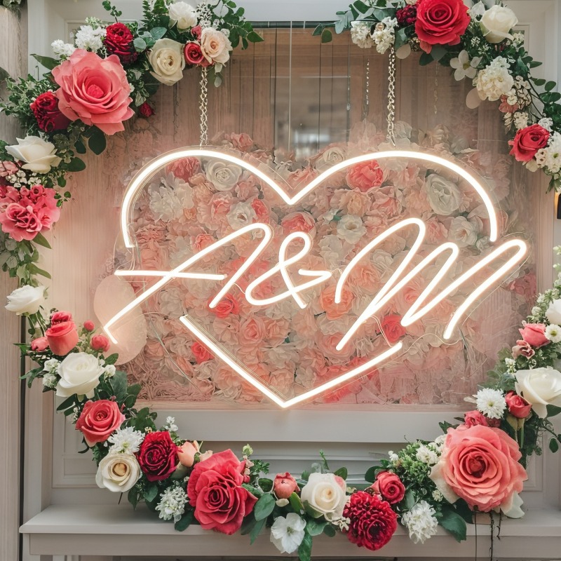 Custom Initials Heart LED Neon - огляд і ціна Lighting Decoration For Wedding