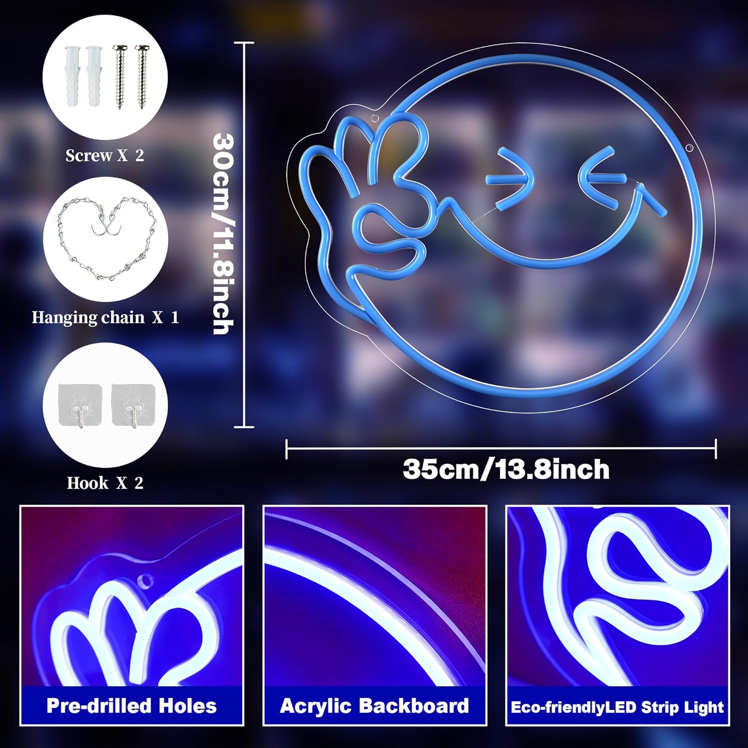 Emoji Smile OK  Neon Sign USB  - огляд і ціна Ok Lighting Decor