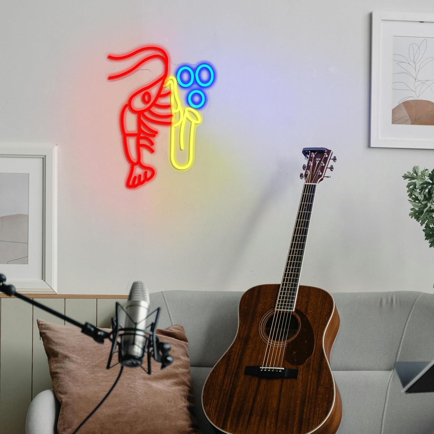 Lobster Saxophone Neon Sign Ja - огляд і ціна Office Lighting Decor